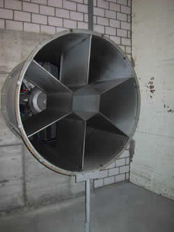 Zuluftventilator mit Gleichrichter. 