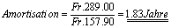 Berechnung der Amortisation